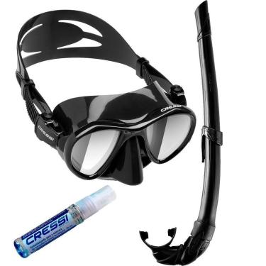 Imagem de Kit de Mergulho Máscara+Respirador Cressi Metis HD + Corsica Flex + Anti Fog Sea Gold-Unissex