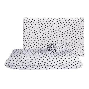 Imagem de Jogo De Lençol Casal 3 Peças Poá Algodão, Preto, Marina Enxovais