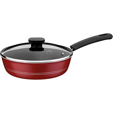 Imagem de Frigideira Funda Tramontina com Tampa Sicília em Alumínio com Revestimento Interno e Externo em Antiaderente Starflon Excellent Vermelho 24 cm 2,5 L, 20406724