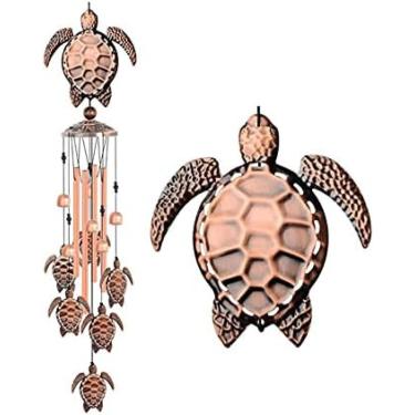 Imagem de N/A Sea Turtle Wind Chimes For Outside Indoor, 36" Memorial Beach Windchimes Yard Garden Decor, Birthday Turtle Gifts For Women Turtle Lovers,Hilarious123