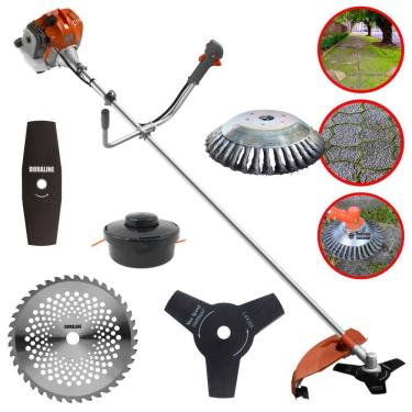 Imagem de Roçadeira Tekna RL520AC-TK Multifunções de Corte Com Faca 40 Dentes Vídia + Faca 2 Pontas + Escova de Corte P/ Pedras, Pavers e Calçadas