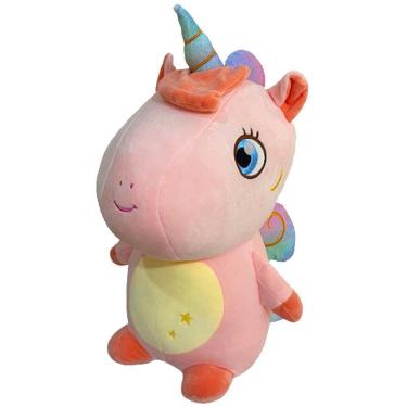 Imagem de Pelúcia Unicórnio Rosa Squish Pals 50cm Colecionável Toyng
