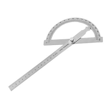 Imagem de Bettomshin Localizador de ângulo de cabeça redonda de 180 graus transferidor de aço inoxidável com braço ajustável de 15 cm para desenho de marcenaria 1 peça