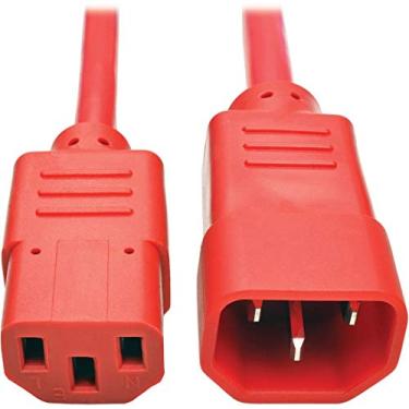 Imagem de Tripp Lite Cabo de extensão de energia resistente, C14 para C13, 15A, 14 AWG, vermelho (P005-003-ARD)