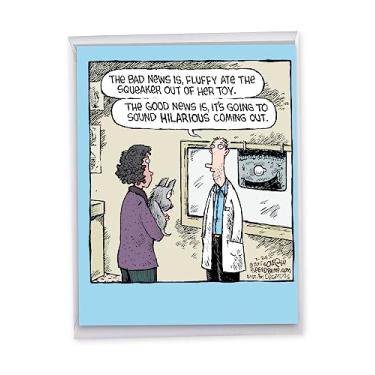 Imagem de NobleWorks - 1 cartão de aniversário divertido de desenho animado (21 x 28 cm) – humor jumbo, cartão de felicitações de grupo com envelope – Brinquedo de barulho J2624BDG