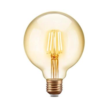 Imagem de Lampada Filamento LED G95 4W Bivolt 2200K Ambar - Vintage, Retro, Decoração