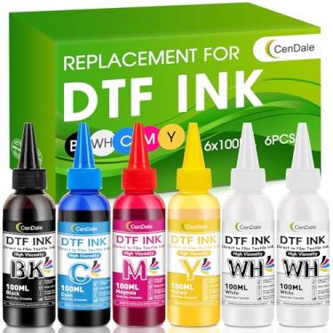 Imagem de CenDale Tinta DTF 600 ml - Tinta de transferência DTF de viscosidade 3.0-5.0 cP atualizada para filme DTF, tinta recarregada para impressoras Epson ET-8550 XP-15000 L1800 L805 R1390 R2400 1430 DTF,