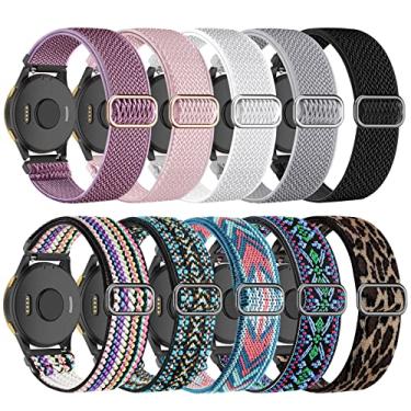 Imagem de Wizvv Pulseiras de relógio de nylon elástico compatíveis com Garmin Venu Sq/Venu, para mulheres e homens, pulseira elástica respirável de 20 mm para Garmin Vivoactive 3/Venu 2 Plus/Forerunner