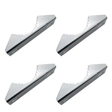 Imagem de JCBIZ 4 peças de suportes de braçadeira de mastro de metal prateado braçadeira quadrada de aço inoxidável para mastro de antena, mastro, tubo redondo, corrimão