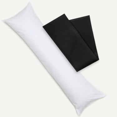 Imagem de Travesseiro Corpo Body Pillow 1,90m + Fronha Algodão (PRETA)