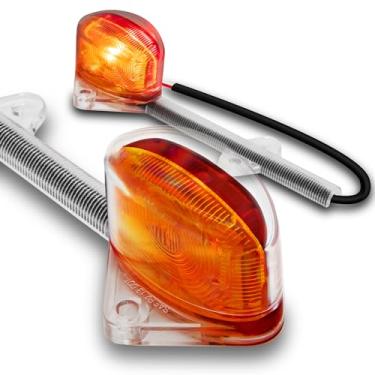 Imagem de Conjunto de luzes de para-lama de LED âmbar + LED vermelho de 12,7 cm [compatível com DOT] [SAE P2] [IP67 à prova d'água] Luzes de marcador de folga de reboque para barco utilitário reboque transportador