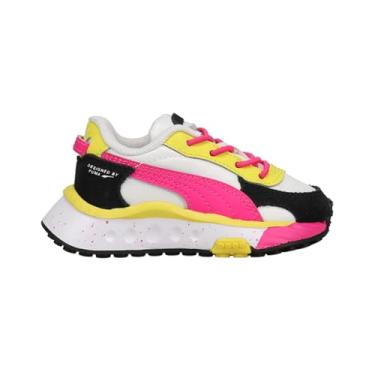 Imagem de PUMA Infant Girls Wild Rider Rollin' Lace Up - Sneakers Shoes Casual - Pink,White,Yellow