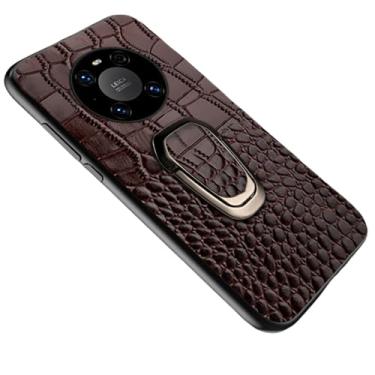 Imagem de Capa de telefone de couro para huawei p60 mate 60 pro mate 50pro 40pro capa magnética para honor magic 5 pro, marrom, para huawei mate 60