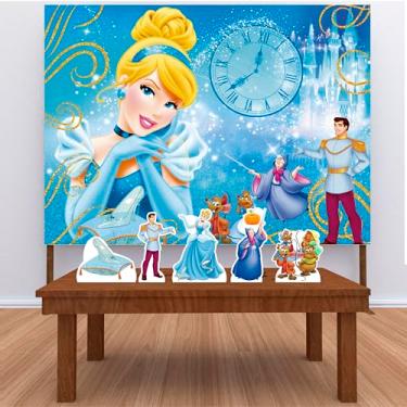 Imagem de Kit Decoração Festa de Aniversário Infantil Painel + Displays Cinderela 2