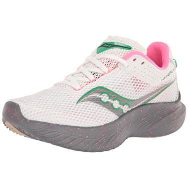 Imagem de Saucony Tênis feminino Kinvara 14, Branco/Cascalho, 6.5