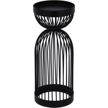 Imagem de Castiçal Porta Vela Metal 26x10x10cm Preto
