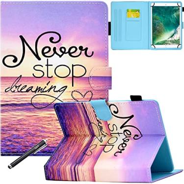 Imagem de GSFY Capa universal de 8 polegadas, capa carteira protetora de couro PU antiderrapante para iPad Mini 1-6/Kindle Fire HD 8/Samsung Galaxy/Huawei MediaPad/Lenovo outros tablets de 7,9 a 8,7 polegadas -