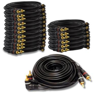 Imagem de Kit 20 Cabos Rca 5 Metros Som Automotivo Modulo Amplificador - KX3
