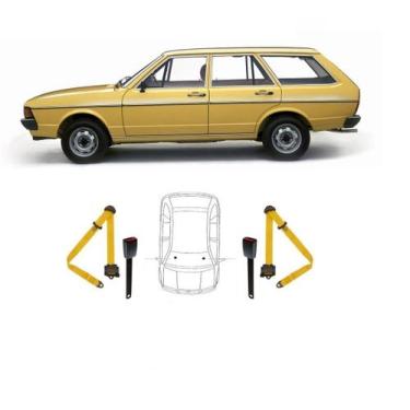 Imagem de Par de Cintos de Segurança 3 pontos Brasília + Par de Fechos - HCML, A