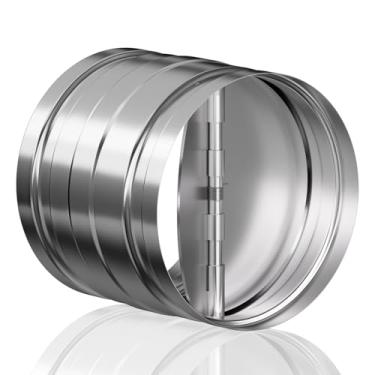 Imagem de [Atualizado] Amortecedor de retrocesso Hon&Guan de 10 cm, amortecedor de duto de fluxo de ar unidirecional, inserção de duto de 10 cm, bloqueador de duto de refluxo.