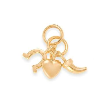 Imagem de Pingente banhado ouro 3x 24k 18k e 22k  feminino berloques dente ferra