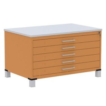 Imagem de Mapoteca 5 Gavetas Pandin 120 cm (Larg) Inmetro Tampo MDP Cinza Estrut