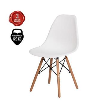 Imagem de Cadeira Eiffel Eames Coral Base Madeira - Cadeiras INC, Branco