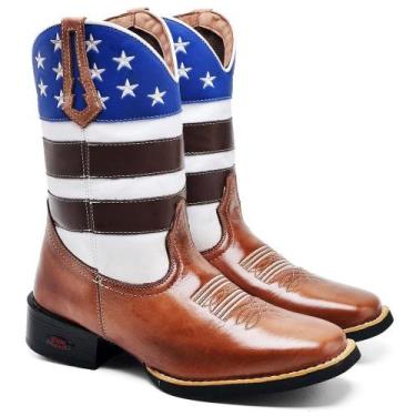 Imagem de Bota Texana Masculina Couro USA Cano Alto Conforto Estilo - Fakcini, M