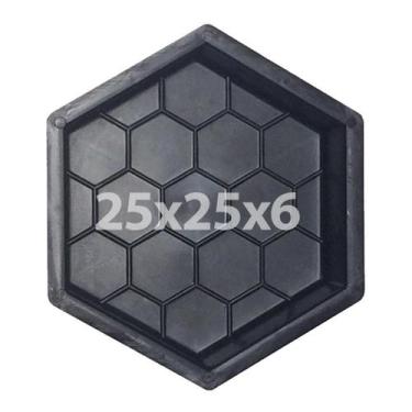 Imagem de Kit 2 Formas Para Piso Sextavado Estriado Calçada 25X25X6 - Gme Formas