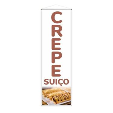 Imagem de Banner Crepe Suíço Preço Fundo Branco Comida Lona 100X30Cm - Plimshop