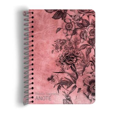 Imagem de Bíblia Sagrada Anote - Espiral - Capa Rosa Com Flores