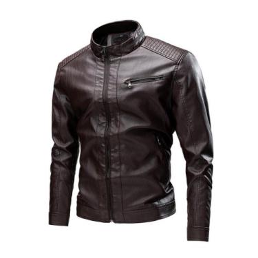 Imagem de Jaqueta Para Frio Masculina Couro - WEBMS, Marrom escuro, G