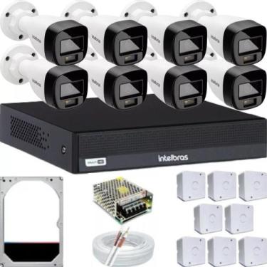 Imagem de Kit Cftv 8 Câmera Segurança Full Color 1220b Dvr Mhdx 1008c - Intelbra