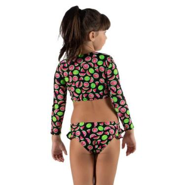 Imagem de Kit 3 Biquínis Cropped WLS Modas Manga Longa Infantil Ana - Vekyo, G, 