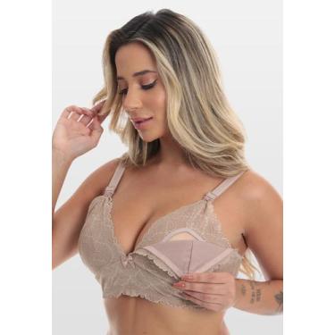 Imagem de Sutiã Amamentação com Renda Alcinha Abertura no Seio Nude - Fristyle, 