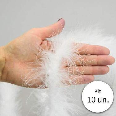 Imagem de Kit 10 Marabus de Pena - Branco - Silvia Armarinho