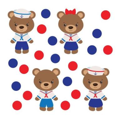 Imagem de Adesivo de Parede Infantil Ursinho Marinheiro Quarto Criança - 215ir -