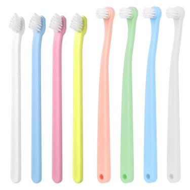 Imagem de Mozeat Lens Pacote com 8 escovas de dentes para cães pequenos, gatos e animais de estimação, mini cabeça macia para cães e gatos para filhotes sensíveis, gatinhos, gatos e cães de raças pequenas