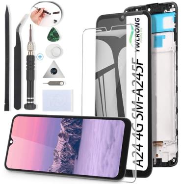 Imagem de YWLRONG Tela de substituição para Samsung Galaxy A24 4G LCD Touch Screen Digitalizador para Samsung A24 4G SM-A245F SM-A245M SM-A245N com ferramentas (com moldura)