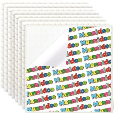 Imagem de 8 pacotes de placas de base grandes para mesas/paredes, placas adesivas grandes clássicas para blocos de construção - compatível com grandes marcas grandes e grandes blocos, branco