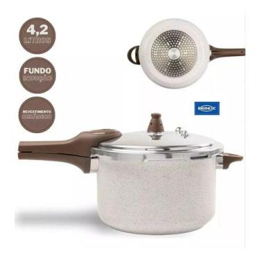Imagem de Panela De Pressão Cerâmico Fundo Indução 4,2l Vanilla Brinox, VANILLA