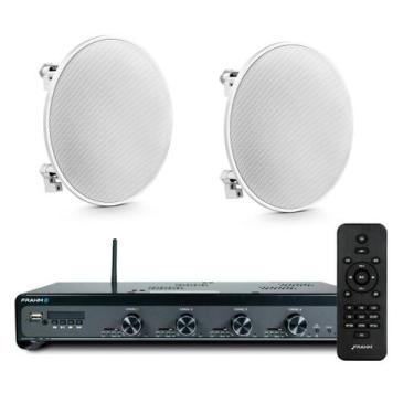 Imagem de Kit Som Ambiente Frahm 4500 Slim + 2 Cx Som Arandela Embutir