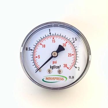 Imagem de Manômetro horizontal - diam.63mm (2.1/2 ) com escala de 0-2 KGF/CM2 x 