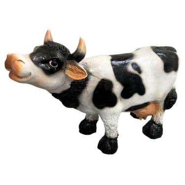 Imagem de Escultura Decorativa de Jardim Vaca Realista em Resina 24cm - LZ Decor