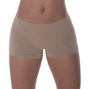 Imagem de Calcinha Boxer Selene Sem Costura Feminina - Chocolate, Bege, G
