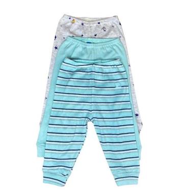 Imagem de Kit 3 calças/mijão bebê menino menina100% algodão - Pulla Bulla, Verde