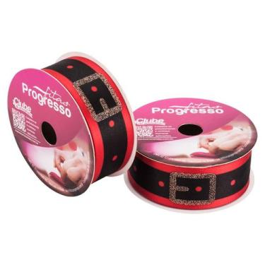 Imagem de Fita de Cetim ECF007TG 30mm - Cor 001 - Cinto Papai Noel - Rolo 10 met