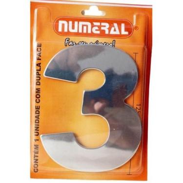 Imagem de Algarismo 3 Numeral 125mm Espelhado 300-3 - Numeral Ind