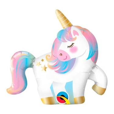 Imagem de Balão de Festa Microfoil 41" 104cm - Unicórnio - 1 unidade - Qualatex 
