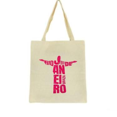 Imagem de Bolsa Ecobag 100% algodão CRISTO (rosa) - CARIOCA MAIS